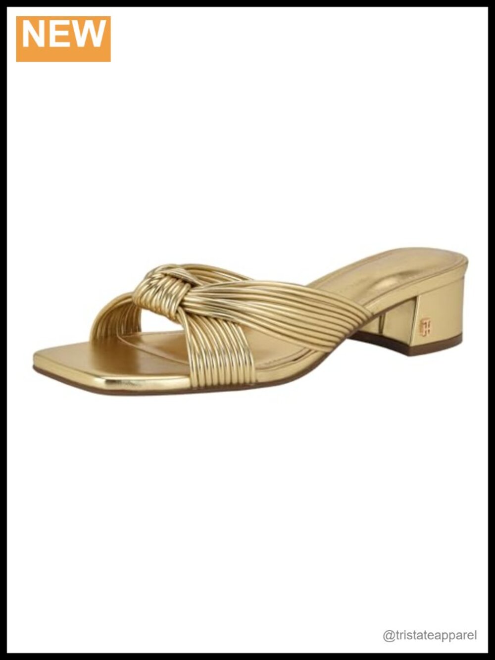 Metallic Gold Knot Slide Sandals